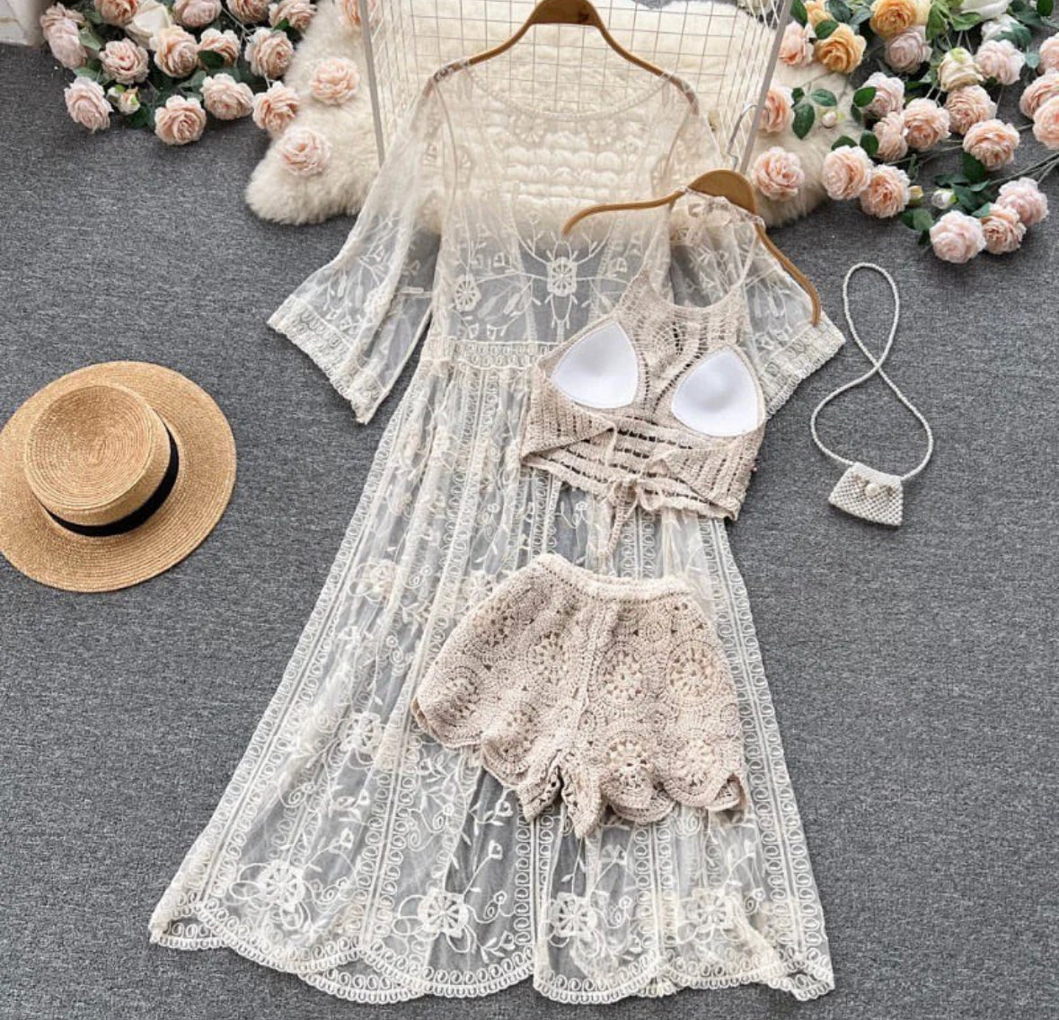 Gisele Three Piece Crochet Set