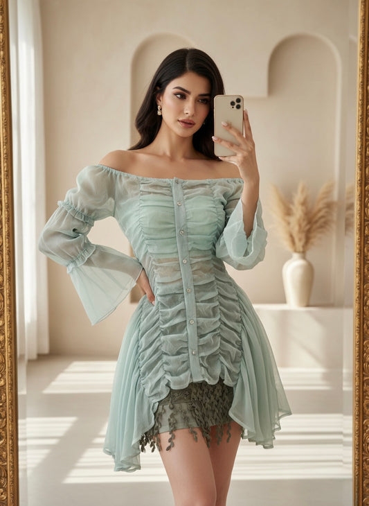 Luna Top With Contrasting Shorts Set