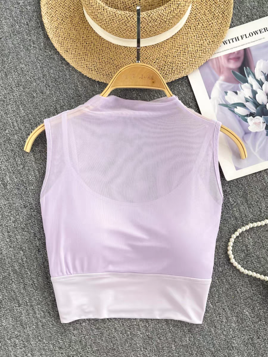 Lavender Mesh Top