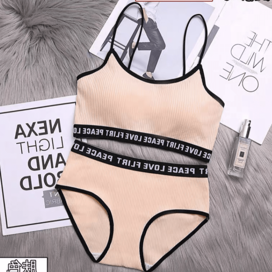 Pink Printed Lingerie Set