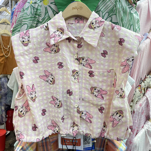Pink Donald Print Top