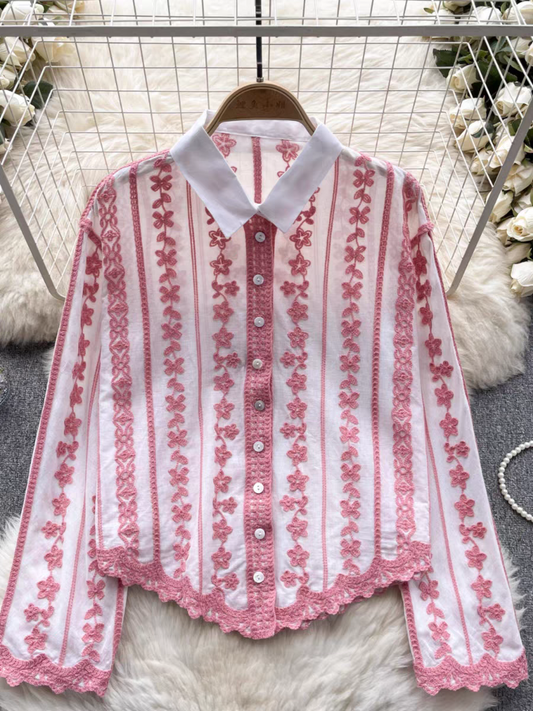 Pink Embroidered Shirt
