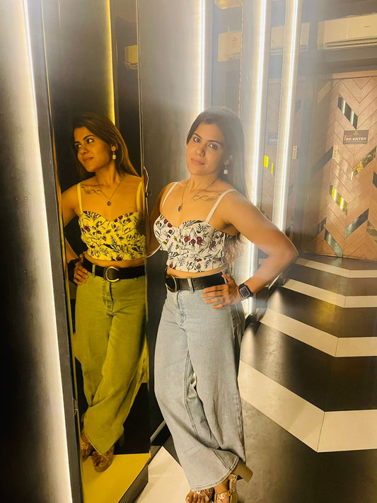 Cherry Floral Bustier