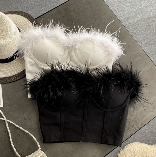 Rachel Fur Bustier Top
