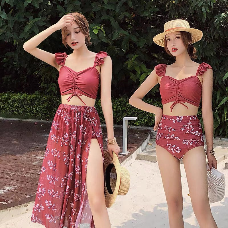 Original Picture of Helen Printed Three Piece Swimsuit