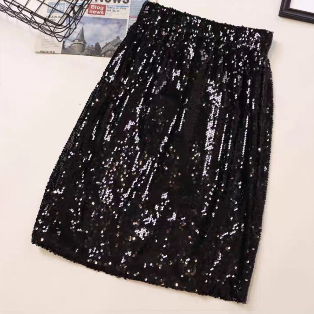 Black Sequin Skirt