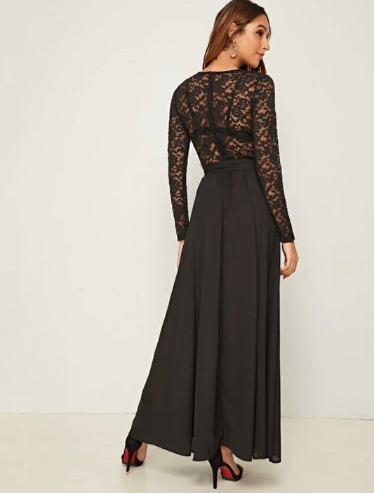 Katty Lace Belted Dress
