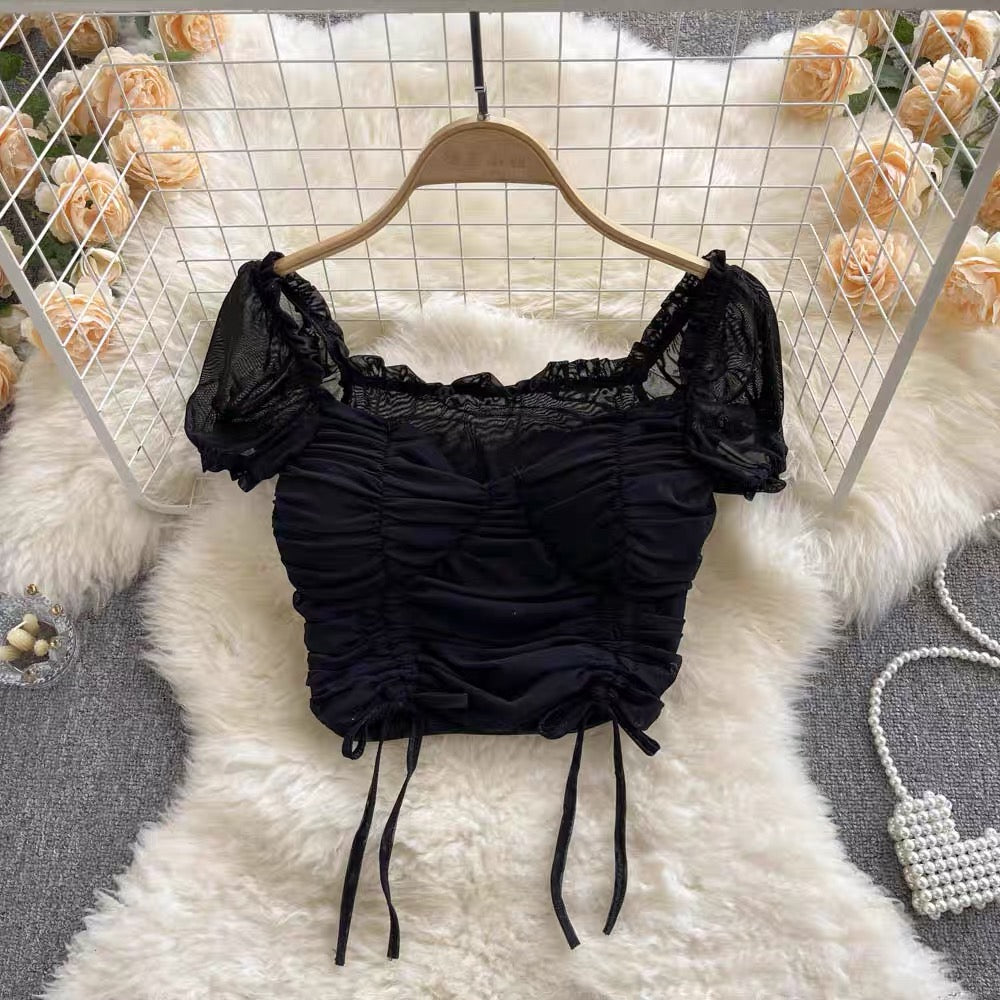 Joffrey Drawstring Crop Top Gladandglam