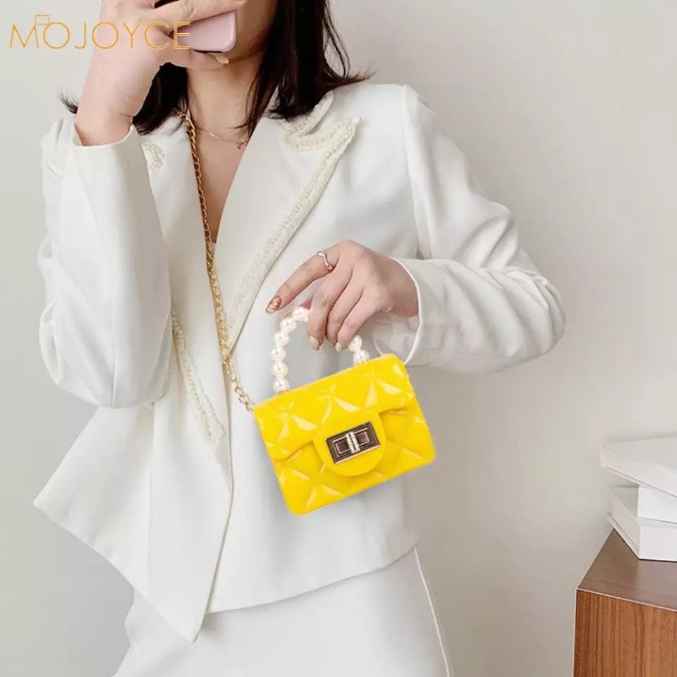 Yellow Mini Pearl Bag