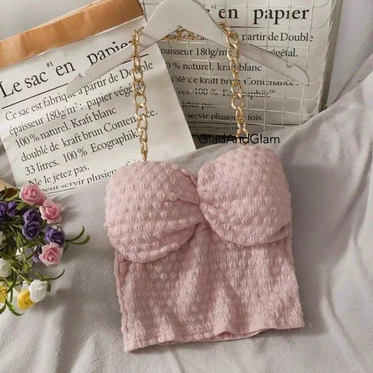 pink Chain Padded Top