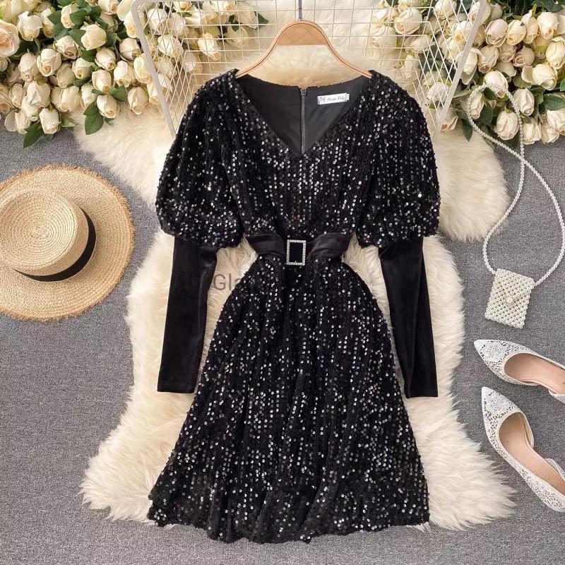 korean glitter dress Korean Style Evening Dress For Women Backless Sequined A-line Elegant Party Gowns Court Train Embroidery Slim Celebrity Dresses