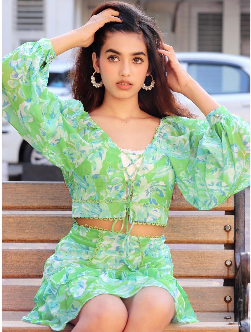 Bella Flower Top and Skirt Set