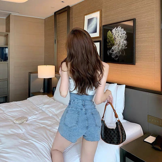 Nora High Waist Denim Shorts