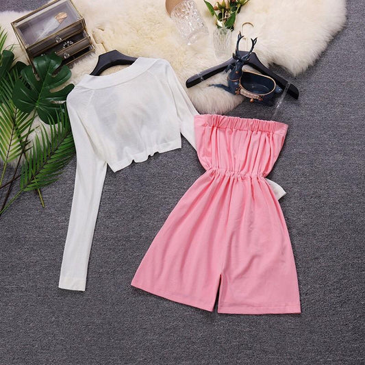 pink Romper With Cape