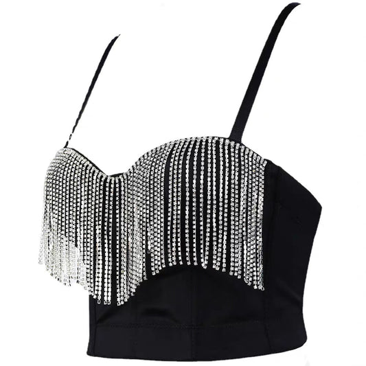 Kaitlyn Rhinestone Tassel Bustier