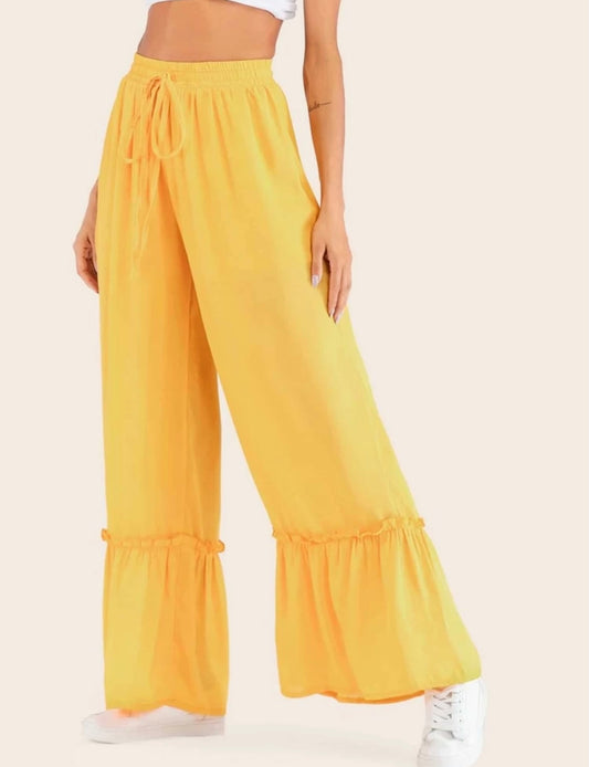 Wide Leg Drawstring Waist Pants