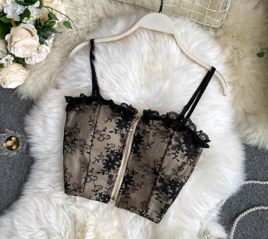 Maria Lace Zipper Top