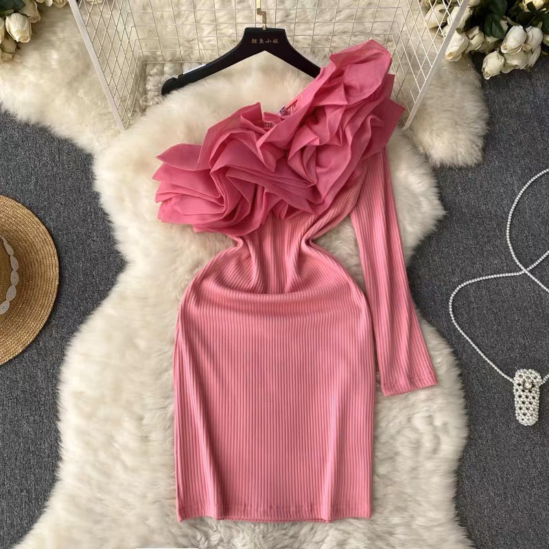 Noah One Shoulder Ruffle Dress