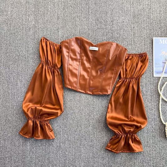 Katherine Leather Blouse