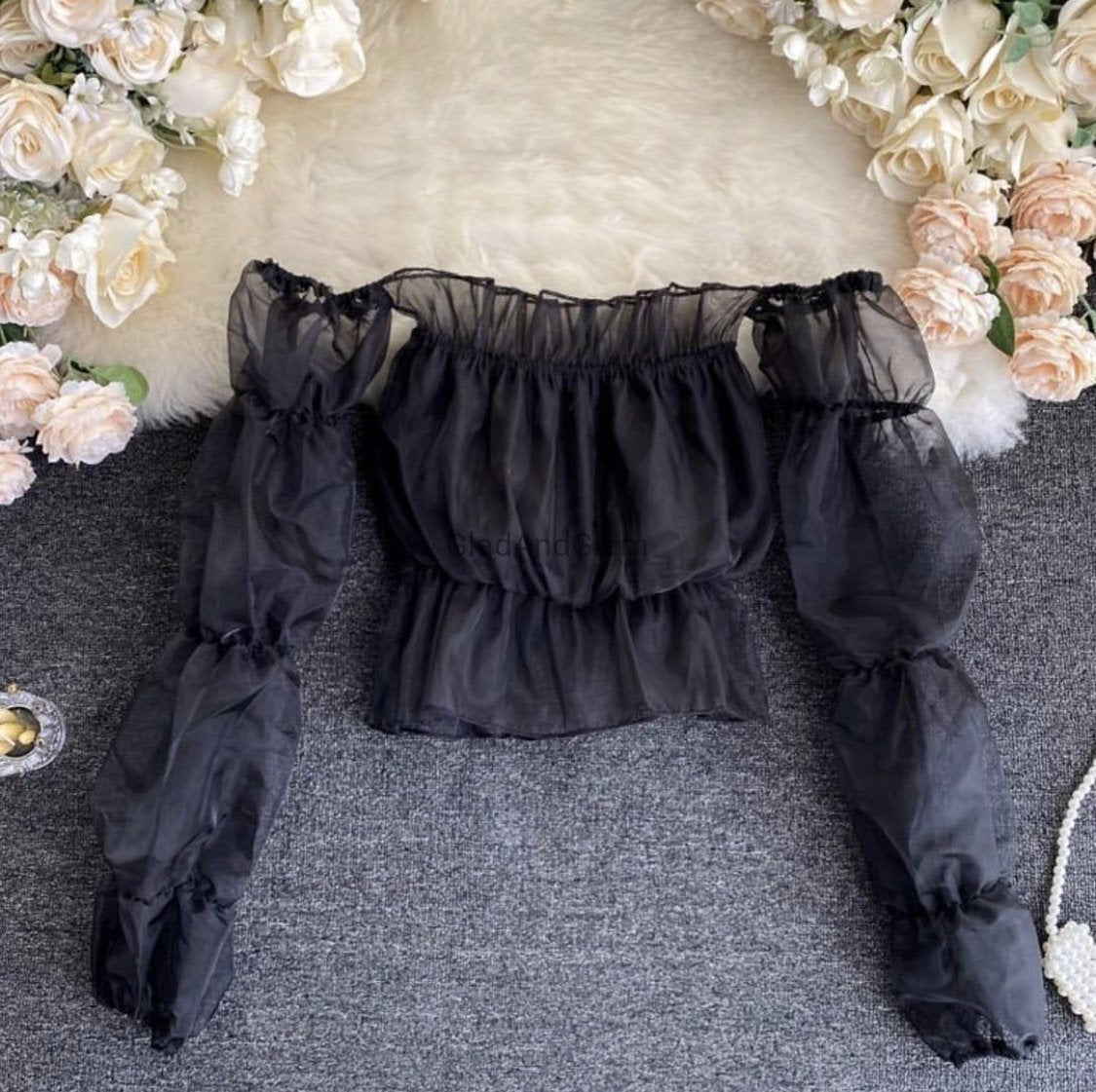 Betty Puff Sleeve Mesh Top