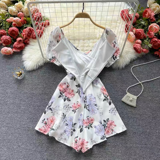 White Floral Romper