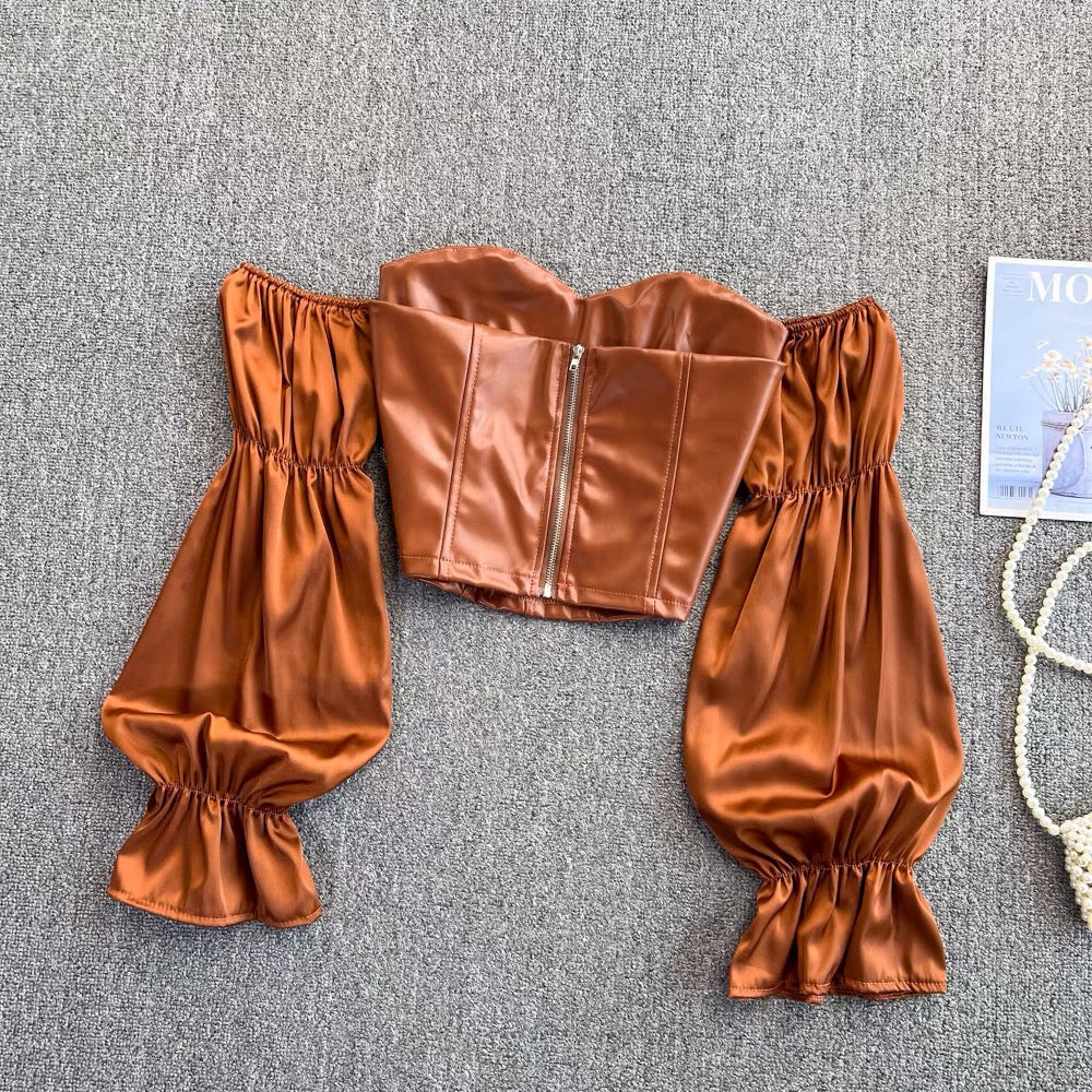 Katherine Leather Blouse