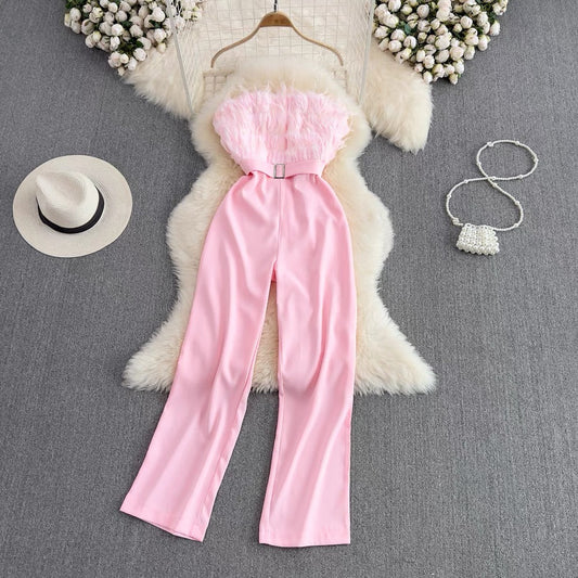 Andrew Fur Belted Jumpsuit
