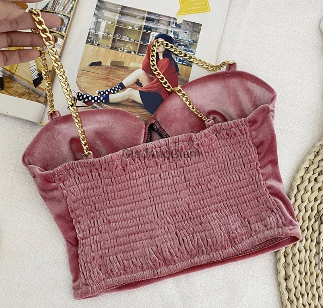 Luna Velvet Cami Bustier Top