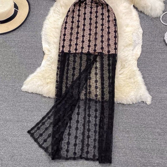 Black Lace Detailing Dress