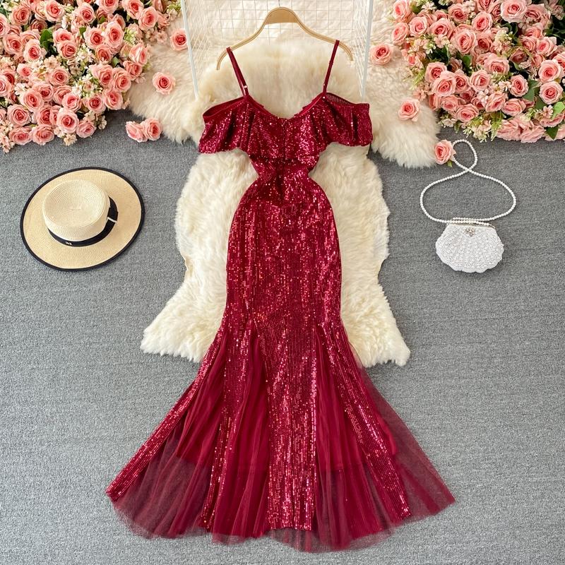 RED Sequin Dress GLADANDGLAM