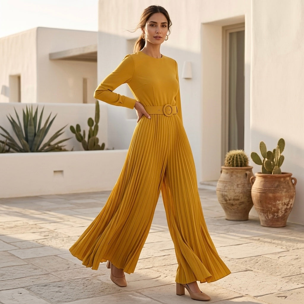 Sansa Belt Pleated Jumpsuit