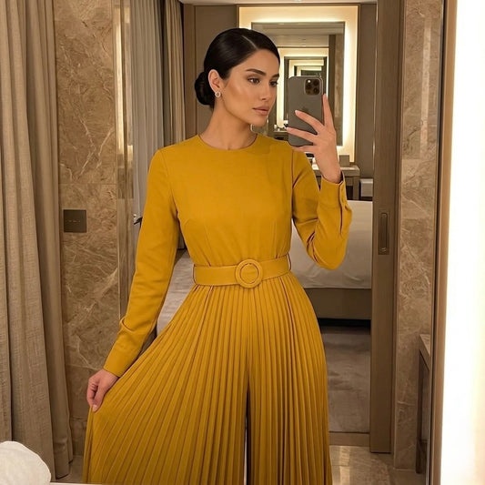 Sansa Belt Pleated Jumpsuit