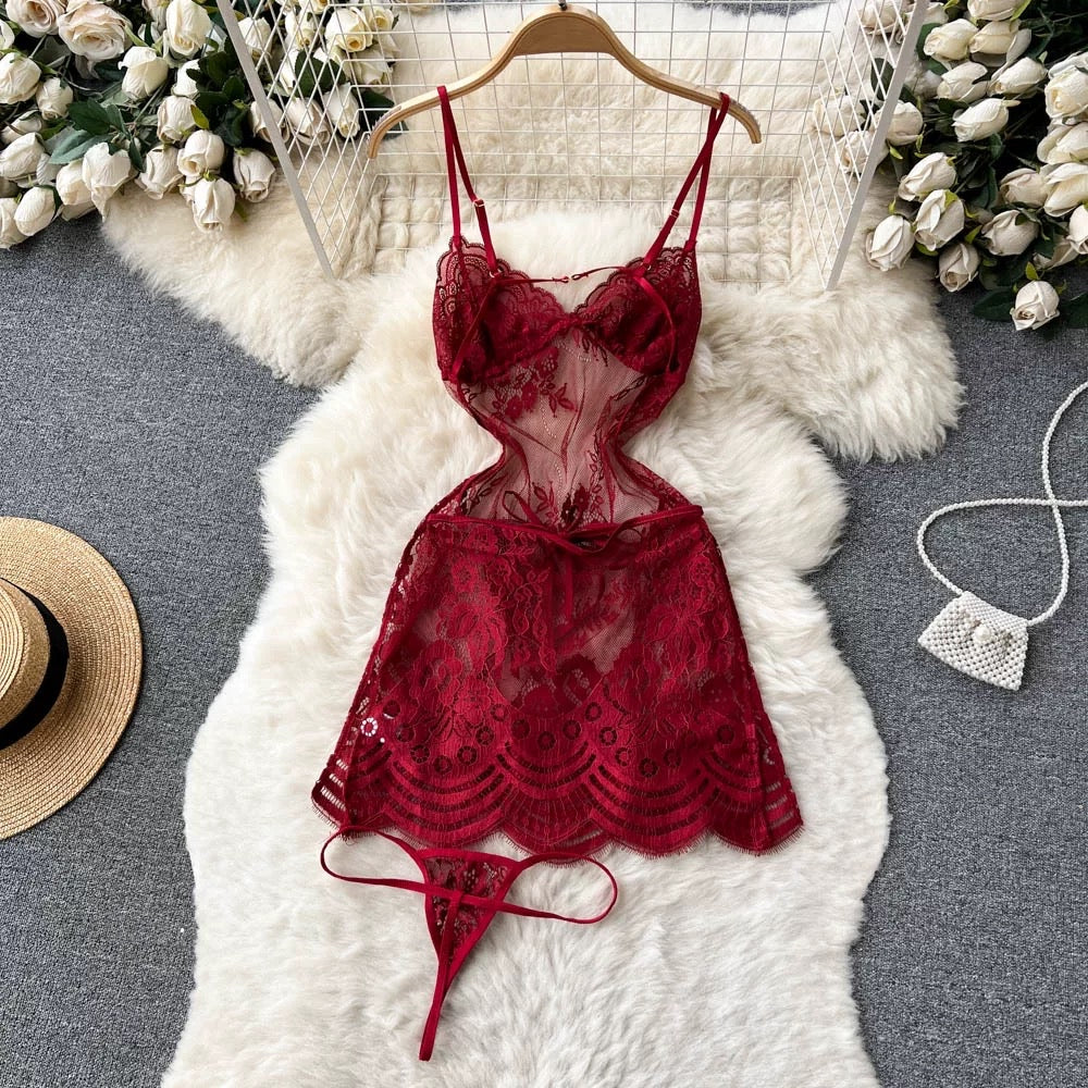Emma Lace Lingerie With Thongs