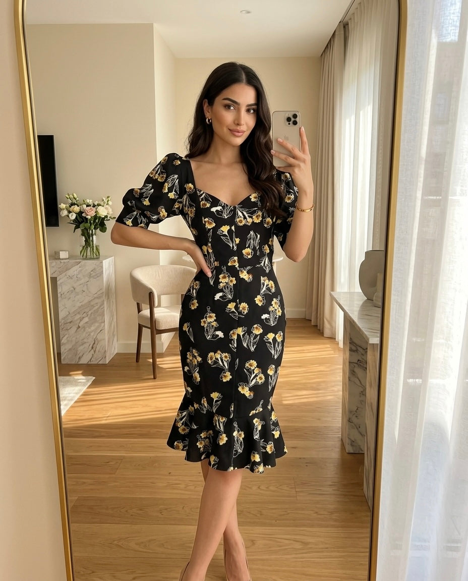 Emma Floral Ruffle Dress