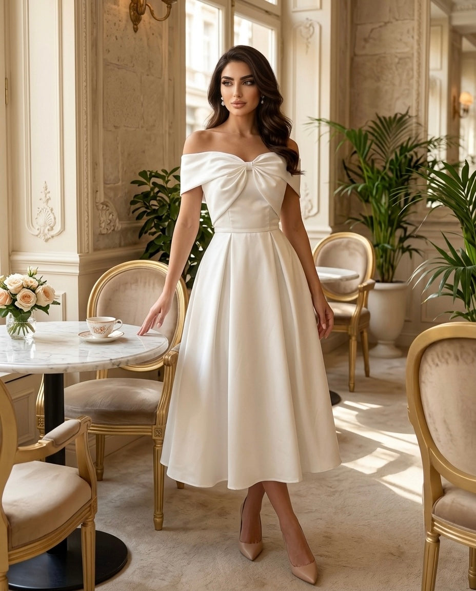 Oyester Bow Tube Dress