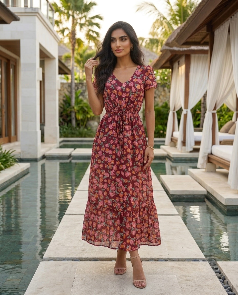 Charlie V Neck Floral Dress