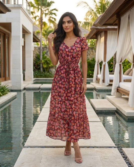 Charlie V Neck Floral Dress
