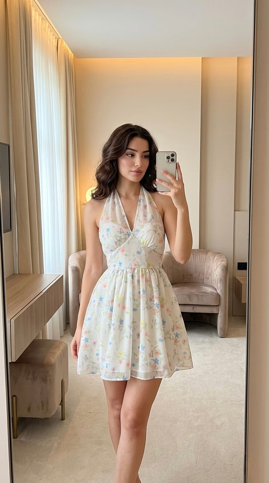 Isla Bloom Halter Dress