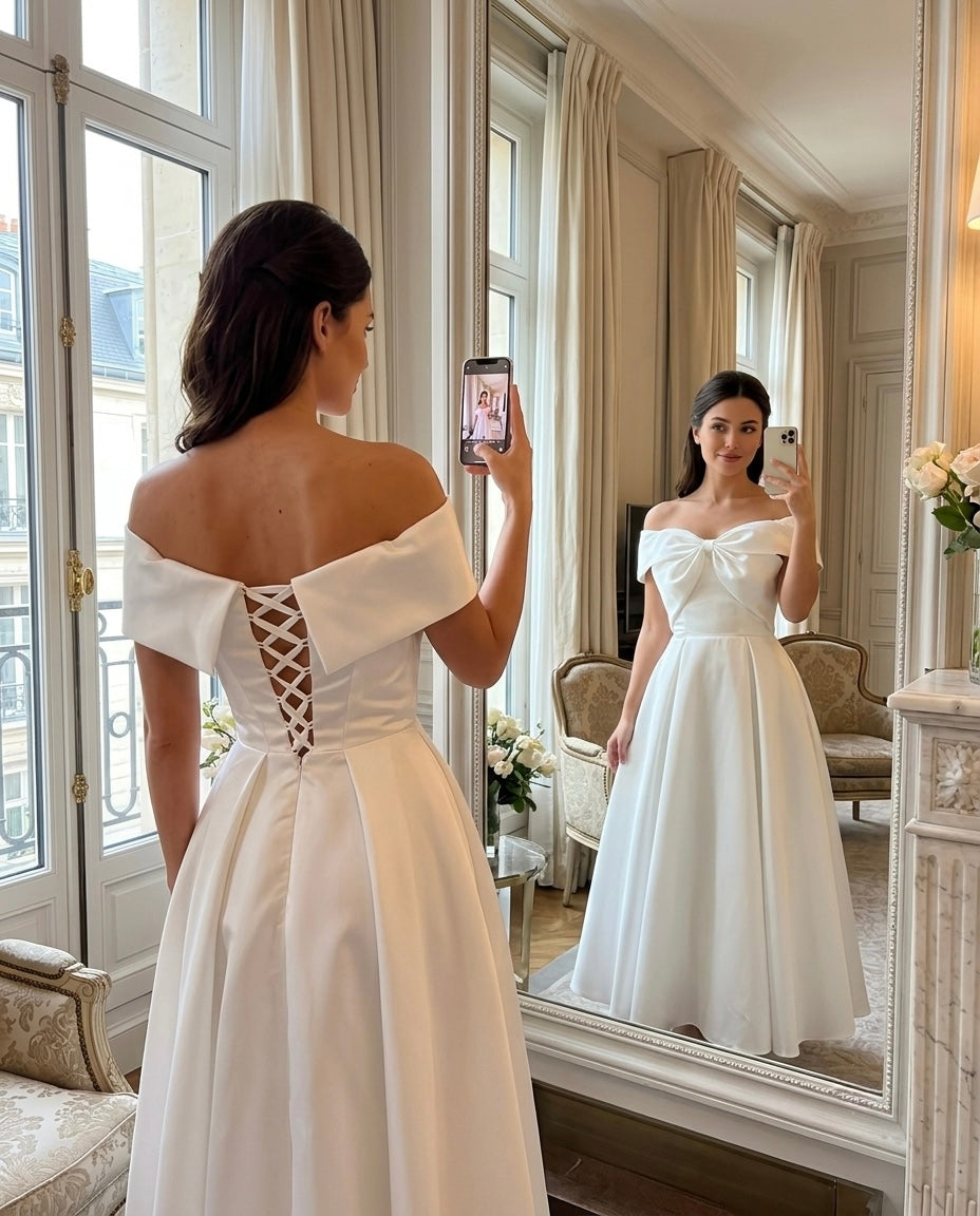 Oyester Bow Tube Dress