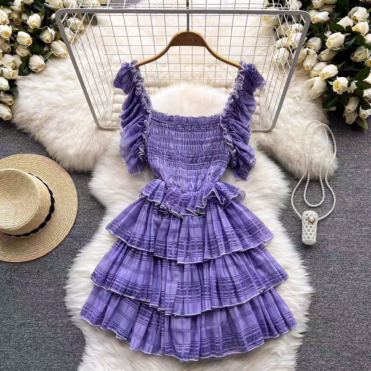 Amara Layered Plaid Dress