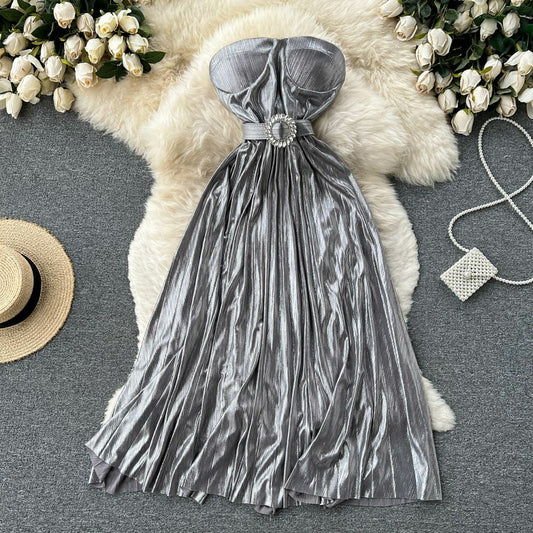 Helga Metallic Tube Dress