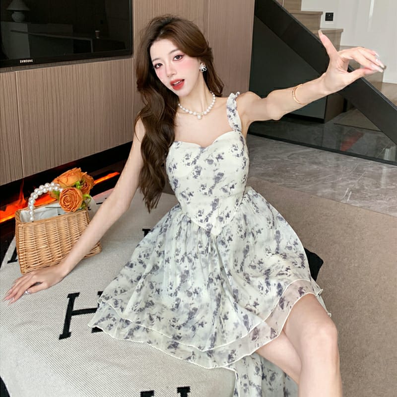 white floral dress