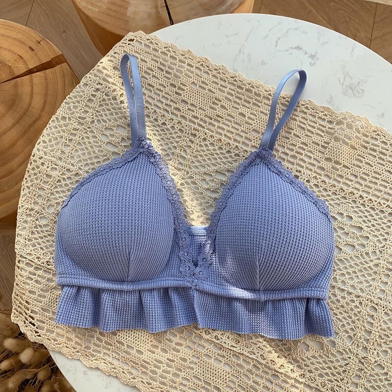 BLUE Ruffle Detailing Bralette