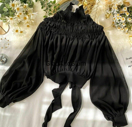 Angelina Pleated Chiffon Top