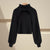 Black Pullover With Cape 