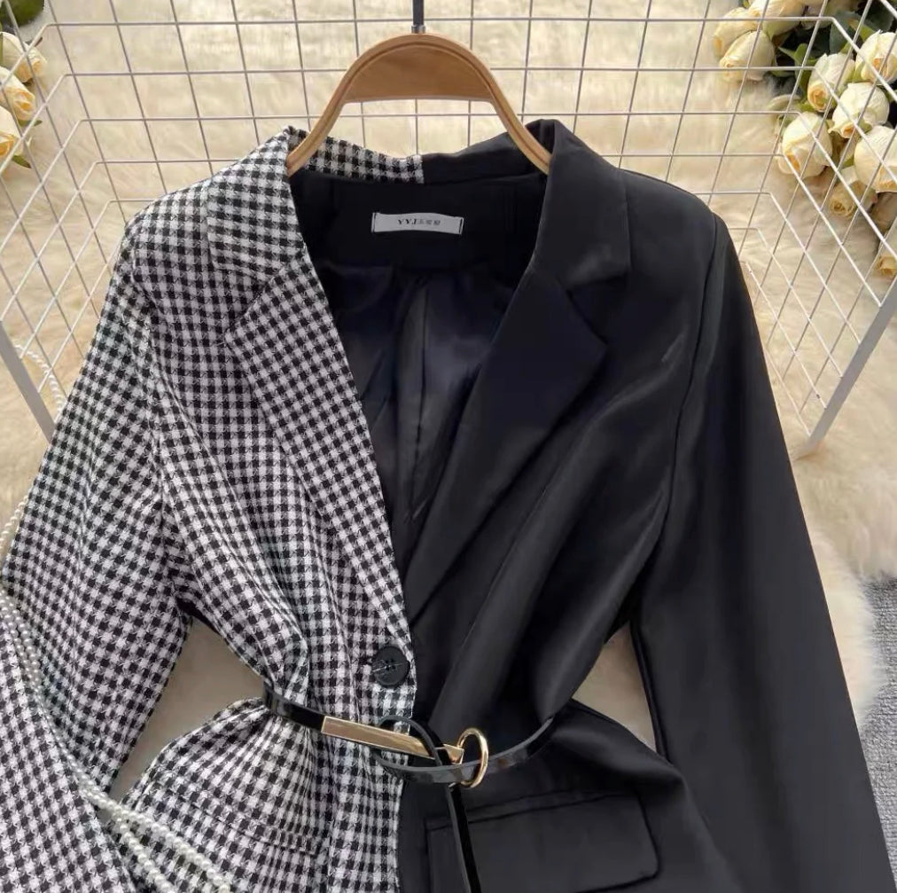 Checkered Duo Tone Blazer