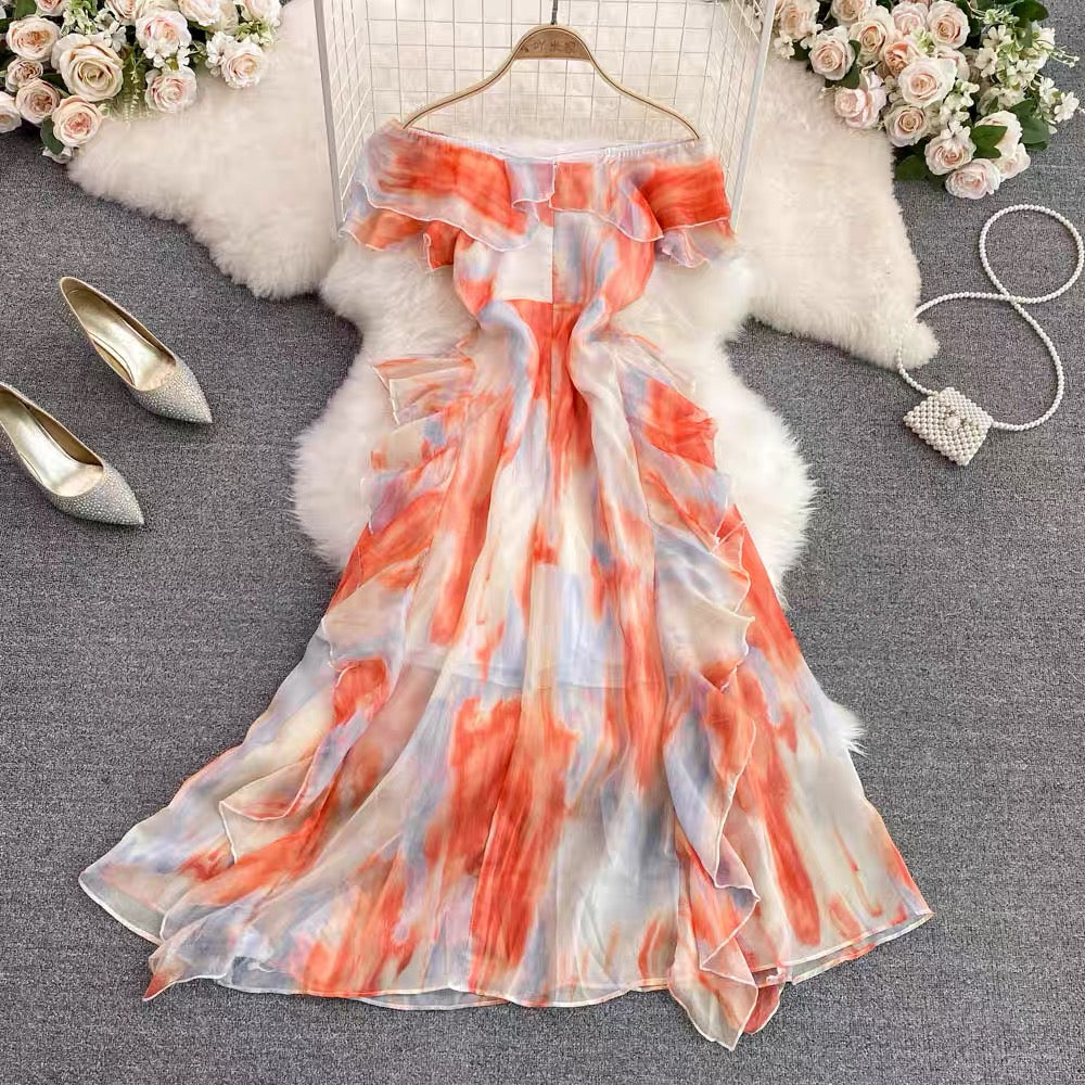 Buy Peach Off Shoulder Cape Gown KALKI Fashion India