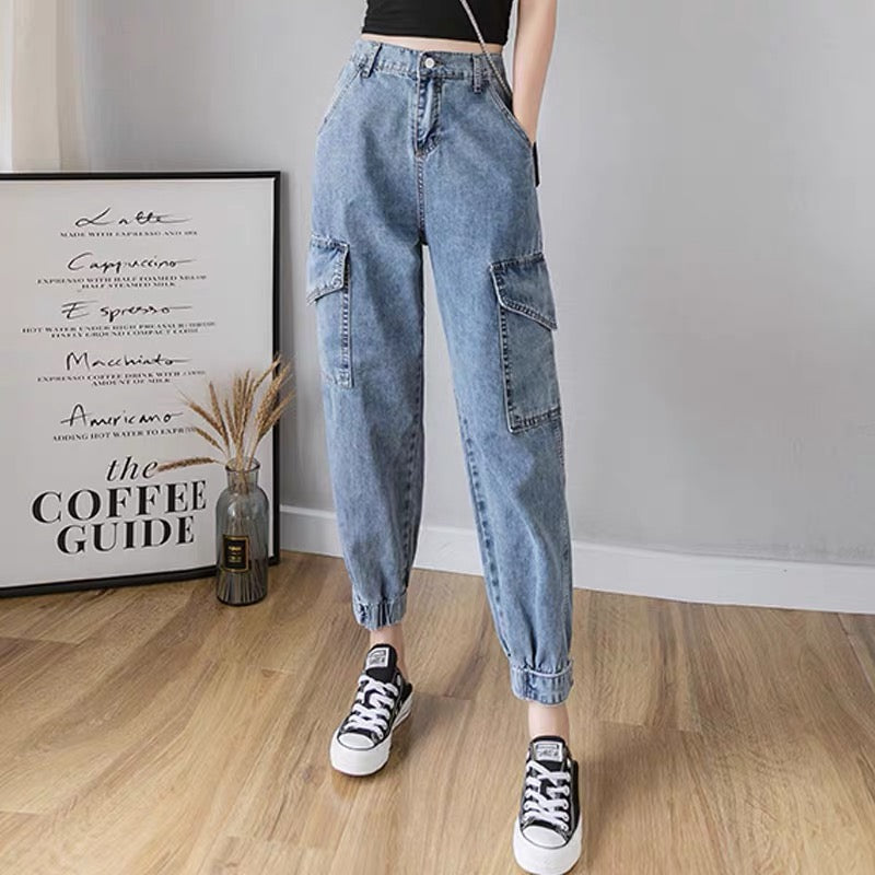 Kylie Denim Joggers - GLAD AND GLAM