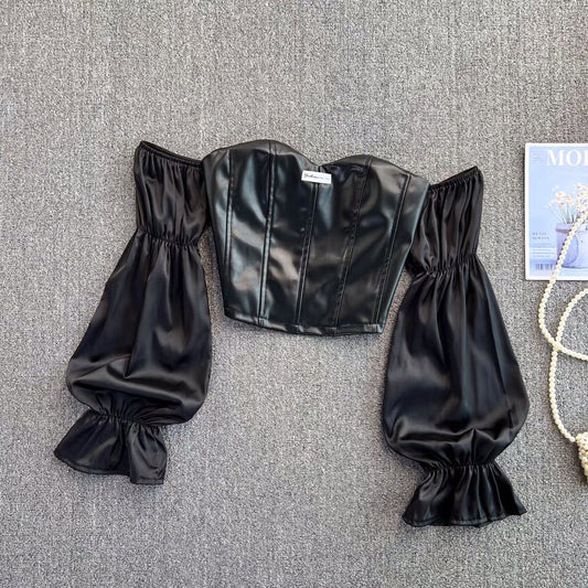 Katherine Leather Blouse