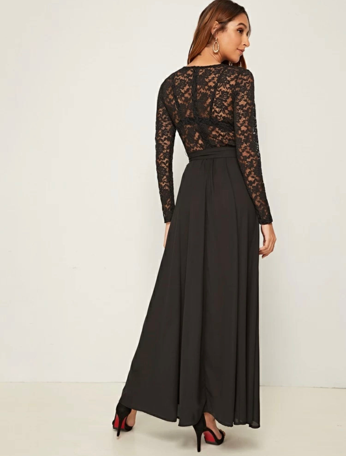 Katty Lace Belted Dress